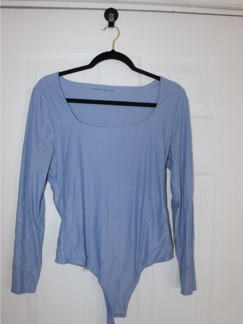 Abercrombie & Fitch Light Blue Long-Sleeve Scoop Neck Bodysuit